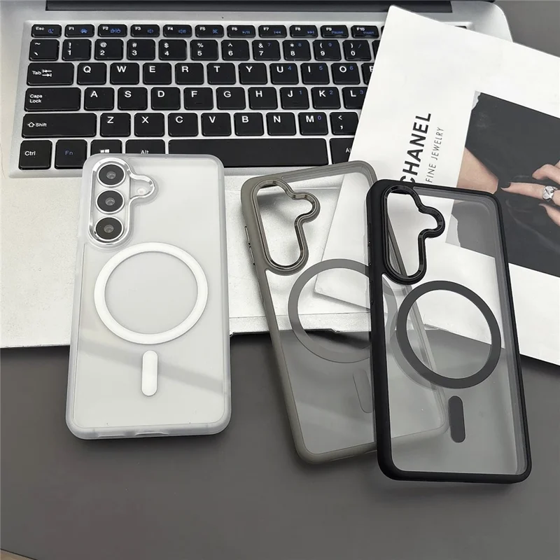 For Samsung Galaxy S26+ Magnetic Case Anti-Drop TPU + PC Phone Cover - White