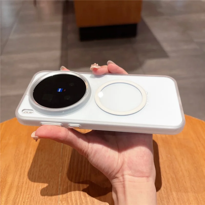 For vivo X300 5G Magnetic Case Anti-Drop TPU + PC Phone Cover - White