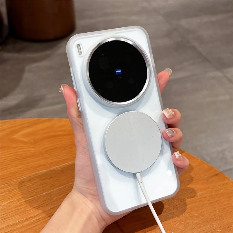 For vivo X300 5G Magnetic Case Anti-Drop TPU + PC Phone Cover - White