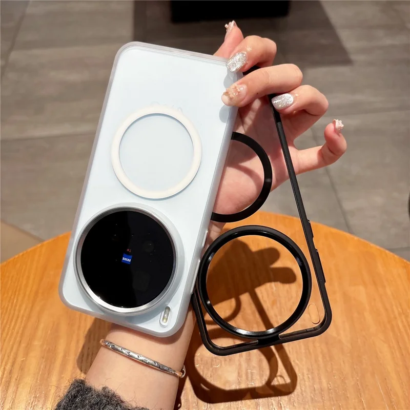 For vivo X300 5G Magnetic Case Anti-Drop TPU + PC Phone Cover - White