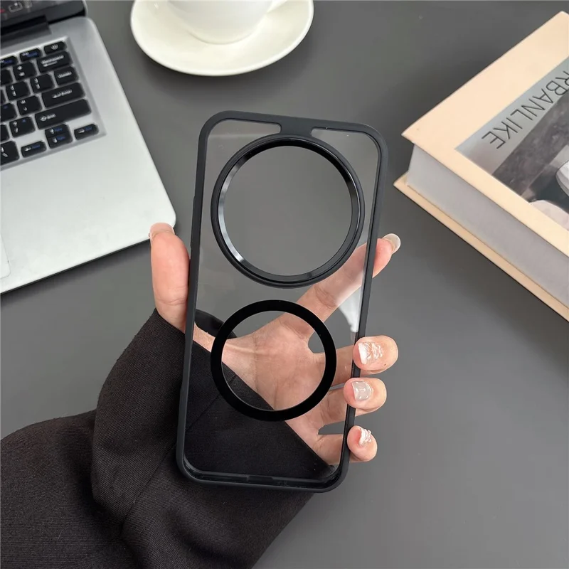 For Honor Magic8 5G Magnetic Case Anti-Drop TPU + PC Phone Cover - Black