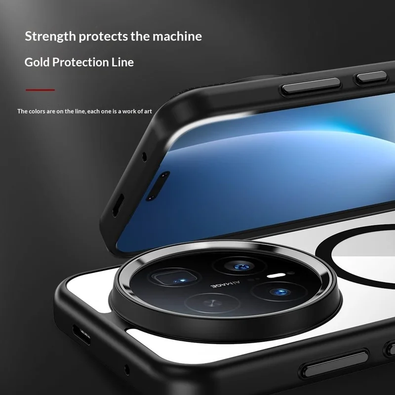 For Honor Magic8 5G Magnetic Case Anti-Drop TPU + PC Phone Cover - Black