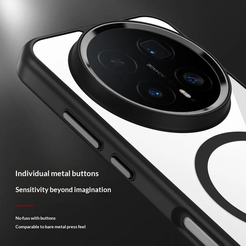 For Honor Magic8 5G Magnetic Case Anti-Drop TPU + PC Phone Cover - Black