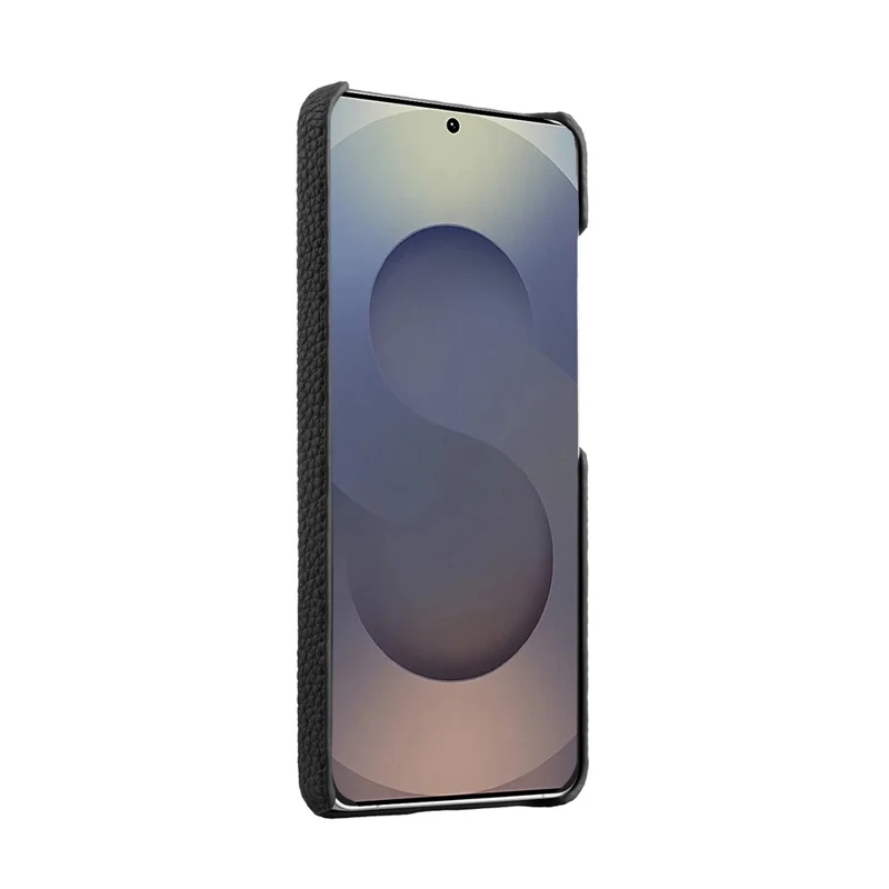 MELKCO For Samsung Galaxy S26 Ultra Case Genuine Cow Leather PC Phone Cover Magnetic Case - Black