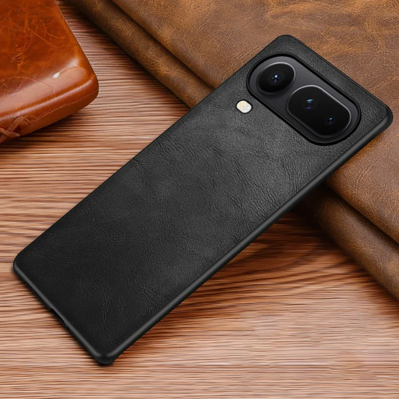 For Honor Magic8 Pro Air 5G Case Retro Leather Coated PC + TPU Phone Cover - Black