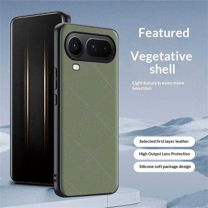 For Honor Magic8 Pro Air 5G Case X-Patterned TPU PU Leather PC Anti-Drop Phone Cover - Green