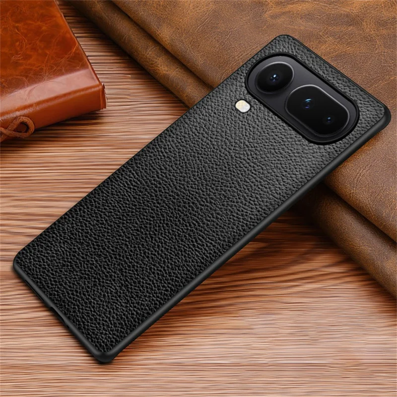 For Honor Magic8 Pro Air 5G Case Litchi Texture PU Leather Coated PC + TPU Protective Phone Back Cover - Black