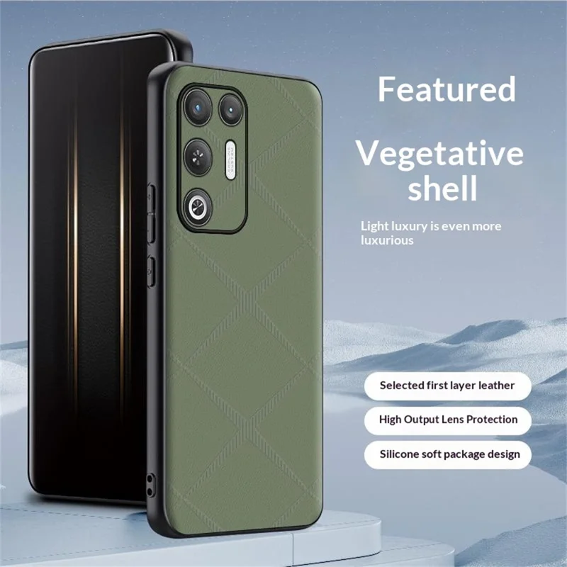 For ZTE nubia RedMagic 11 Air 5G Case X-Patterned TPU PU Leather PC Anti-Drop Phone Cover - Green