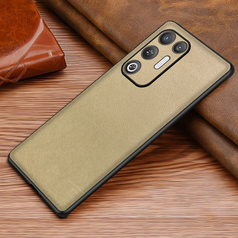 For ZTE nubia RedMagic 11 Air 5G Case Silk-Textured PU Leather Coated PC TPU Protective Phone Back Cover - Gold