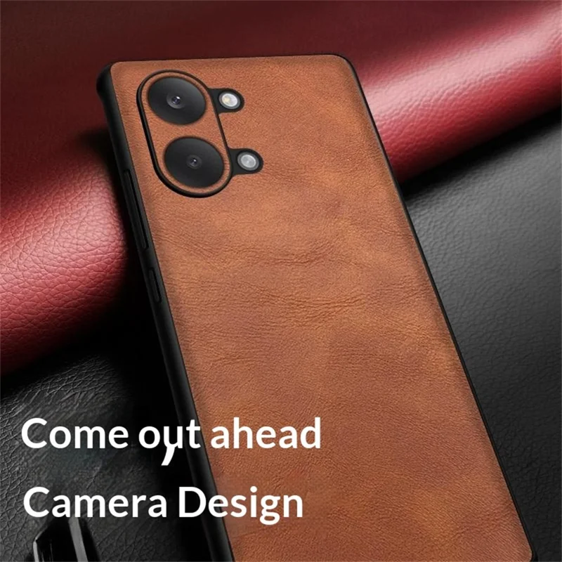 For Xiaomi Redmi Turbo 5 Max 5G Case Retro Leather Coated PC + TPU Phone Cover - Brown