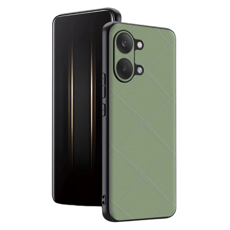 For Xiaomi Redmi Turbo 5 Max 5G Case X-Patterned TPU PU Leather PC Anti-Drop Phone Cover - Green