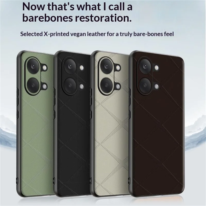 For Xiaomi Redmi Turbo 5 Max 5G Case X-Patterned TPU PU Leather PC Anti-Drop Phone Cover - Green