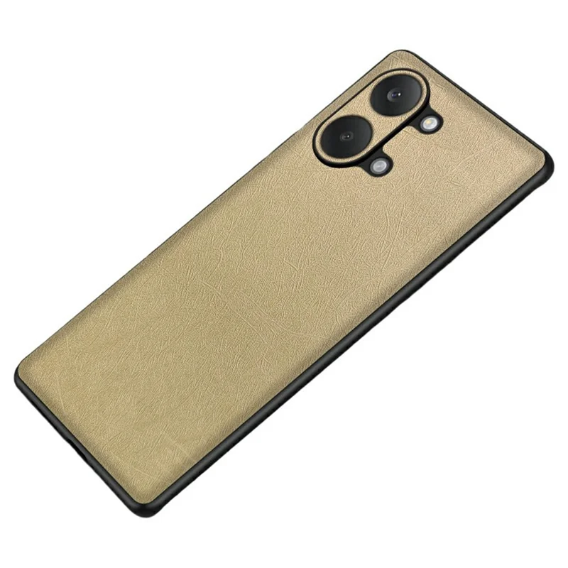 For Xiaomi Redmi Turbo 5 Max 5G Case Silk-Textured PU Leather Coated PC TPU Protective Phone Back Cover - Gold