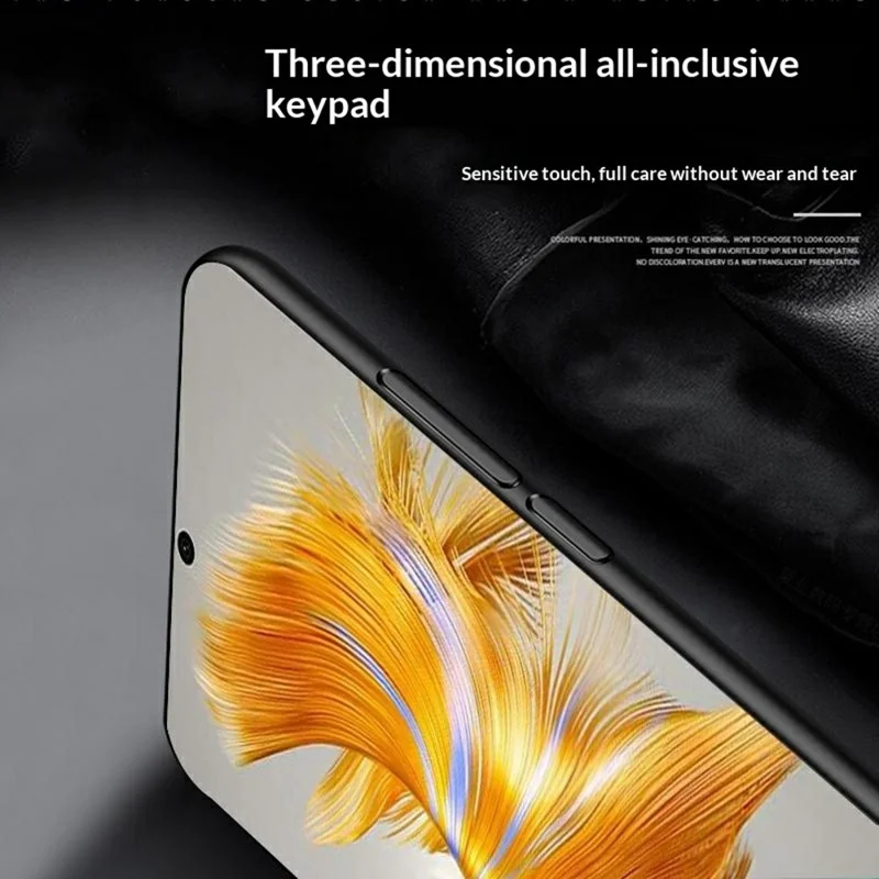 For Xiaomi Redmi Turbo 5 Max 5G Case Silk-Textured PU Leather Coated PC TPU Protective Phone Back Cover - Gold