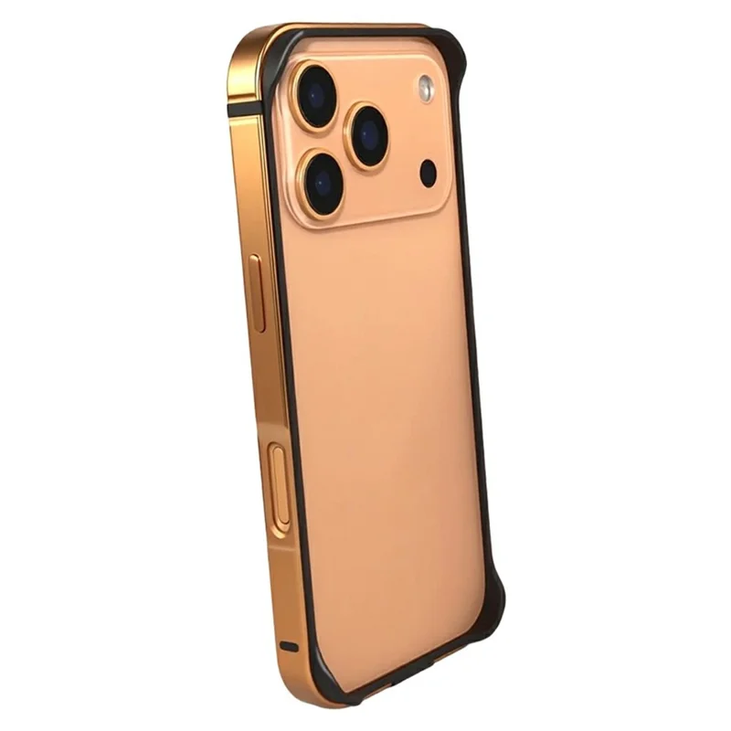 For iPhone 17 Pro Max Bumper Case Aluminum Alloy TPU Anti-drop Protective Frame Phone Cover - Orange