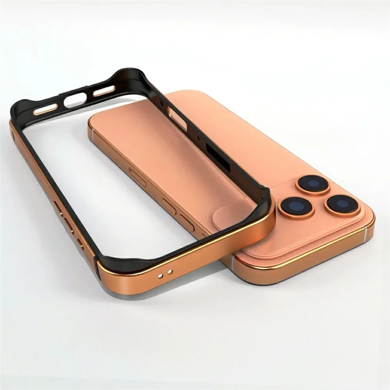 For iPhone 17 Pro Max Bumper Case Aluminum Alloy TPU Anti-drop Protective Frame Phone Cover - Orange