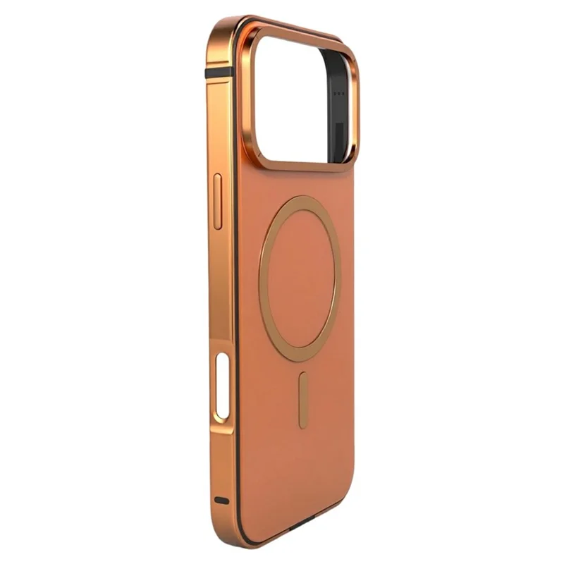 Capa Magnética de Liga de Alumínio para iPhone 17 Pro Max, Compatível com MagSafe, Capa à Prova de Choque - Laranja