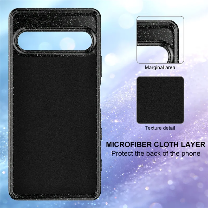 For Sony Xperia 10 VII Magnetic Case Glitter TPU Shockproof Phone Cover with Lanyard Compatible with MagSafe - Black