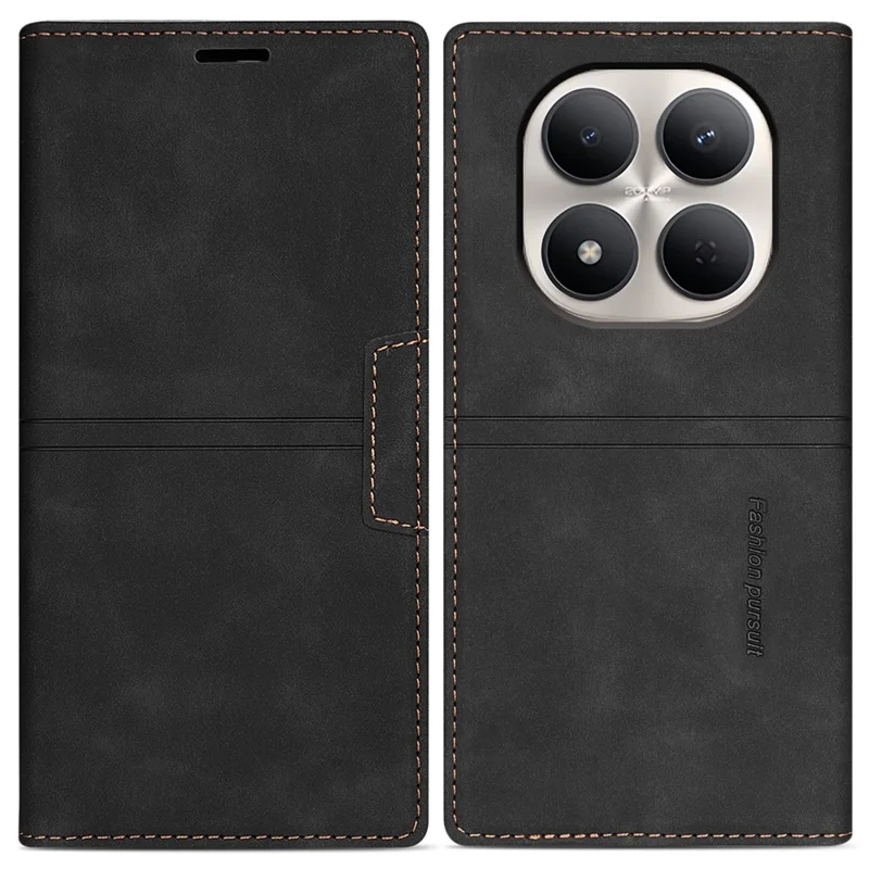 For Xiaomi Redmi Note 15 Pro 5G (Global) Wallet Case Magnetic Closing Leather Phone Cover - Black