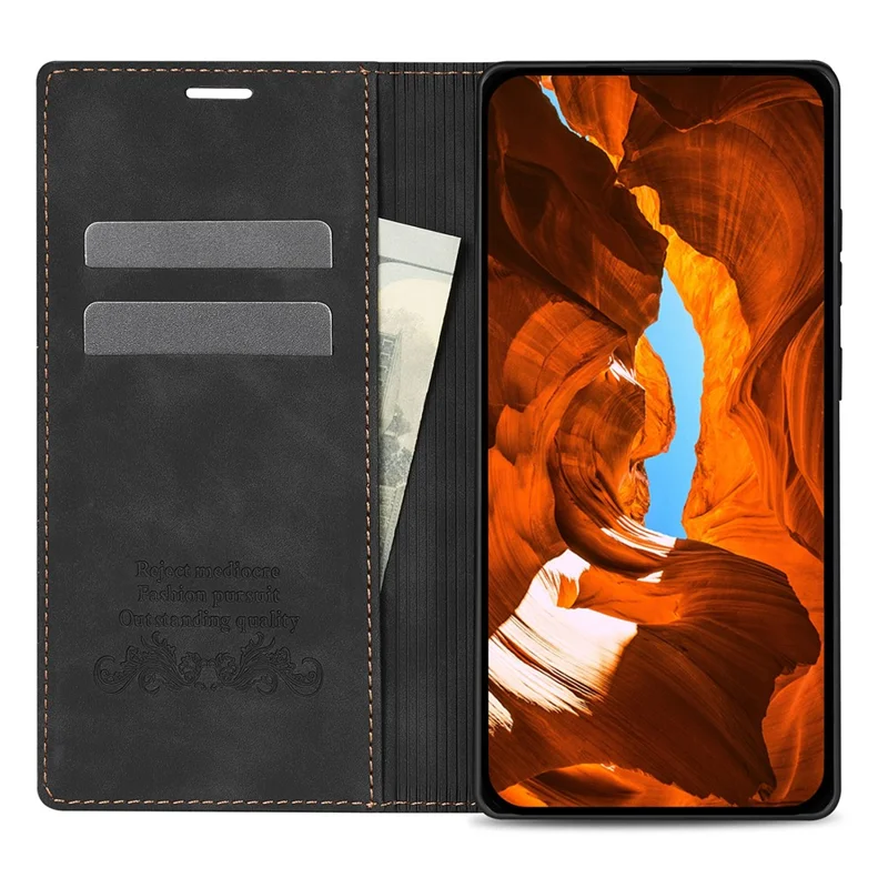 For Xiaomi Redmi Note 15 Pro 5G (Global) Wallet Case Magnetic Closing Leather Phone Cover - Black