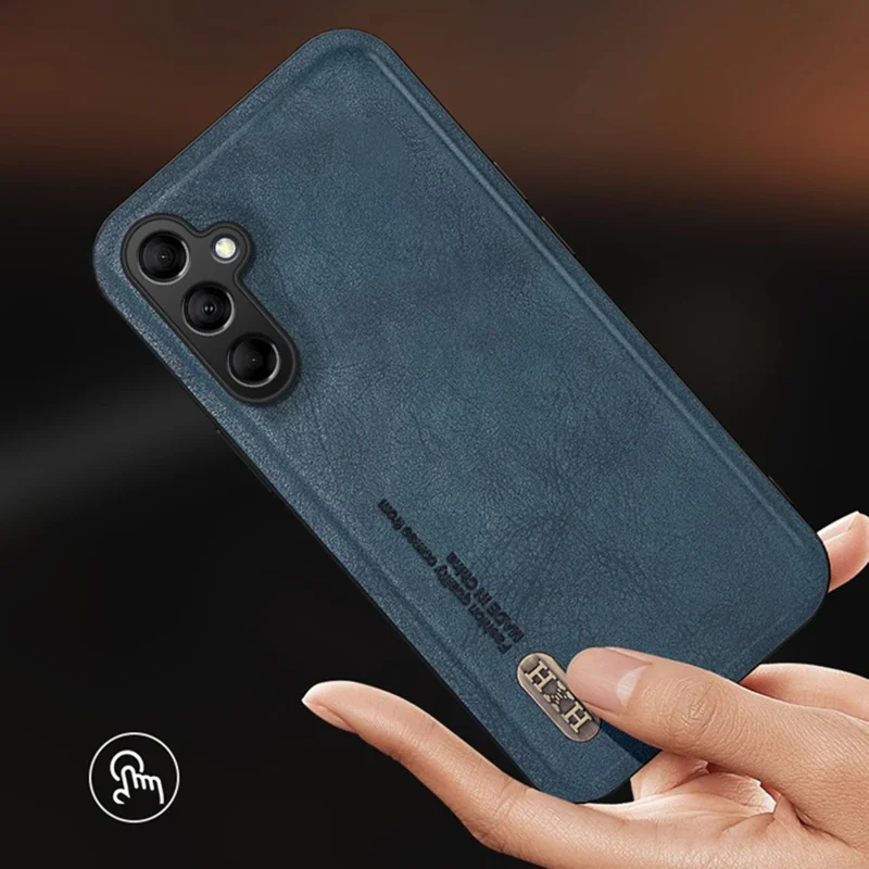 For Samsung Galaxy A17 4G  /  A17 5G Case Retro Texture Matte TPU + PU Leather Back Cover Support Magnetic Car Holder - Purple