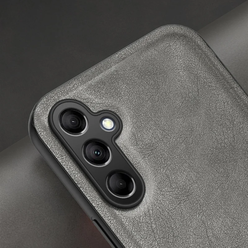 For Samsung Galaxy A17 4G  /  A17 5G Case Retro Texture Matte TPU + PU Leather Back Cover Support Magnetic Car Holder - Purple