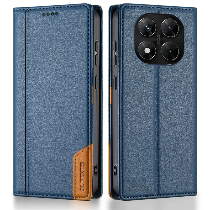 N.BEKUS P3 For Xiaomi Redmi Note 15 Pro 5G (Global) Case RFID Blocking Wallet Stand PU Leather Flip Phone Cover - Blue