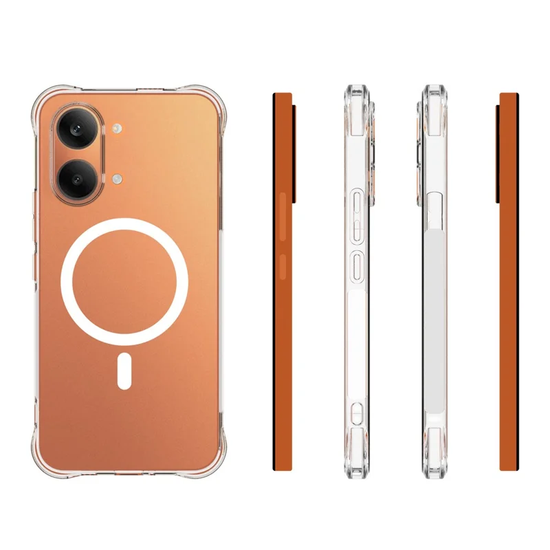 Bulk Purchasing For Xiaomi Redmi Turbo 5 Max 5G Magnetic Case TPU Anti-drop Phone Back Cover - Transparent