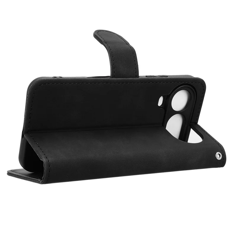 For Honor Magic8 Pro Air 5G Leather Case Skin Feel Anti Drop Wallet Stand Flip Phone Cover - Black