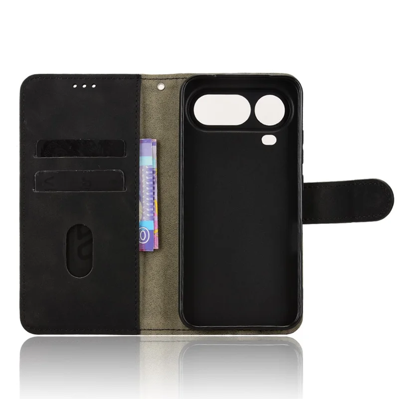 For Honor Magic8 Pro Air 5G Leather Case Skin Feel Anti Drop Wallet Stand Flip Phone Cover - Black