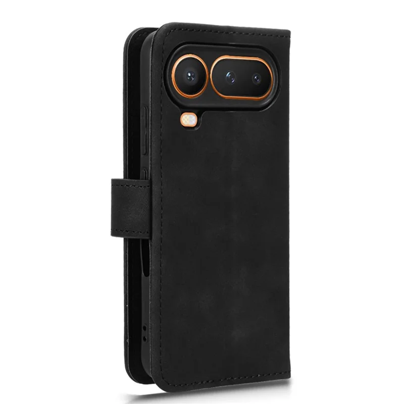 For Honor Magic8 Pro Air 5G Leather Case Skin Feel Anti Drop Wallet Stand Flip Phone Cover - Black