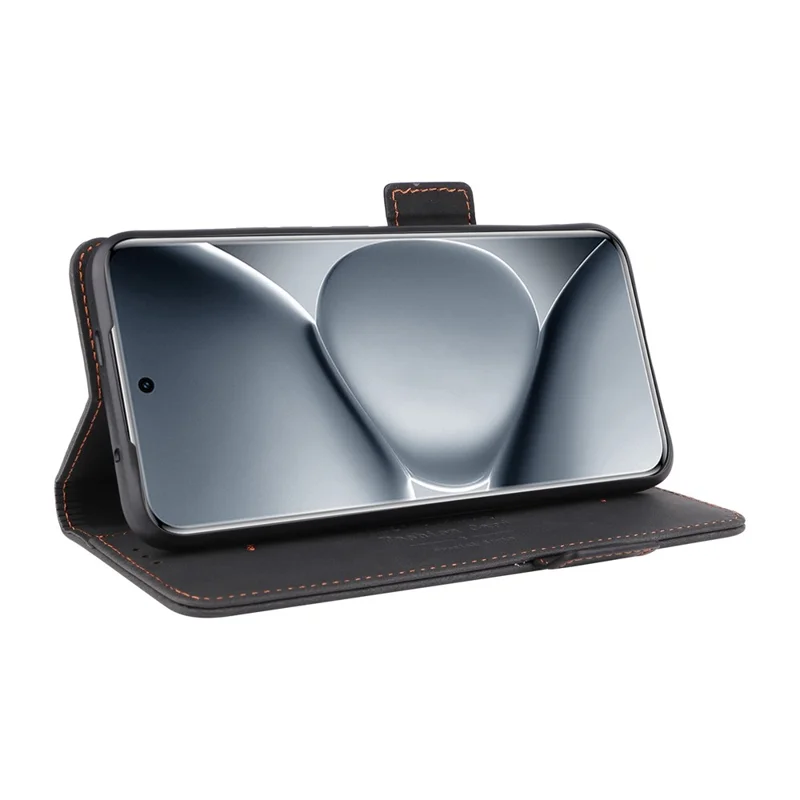 For Xiaomi Redmi Note 15 Pro+ 5G (Global)  /  Poco M8 Pro 5G Case Leather Wallet Flip Phone Cover with Hardware Decor - Black