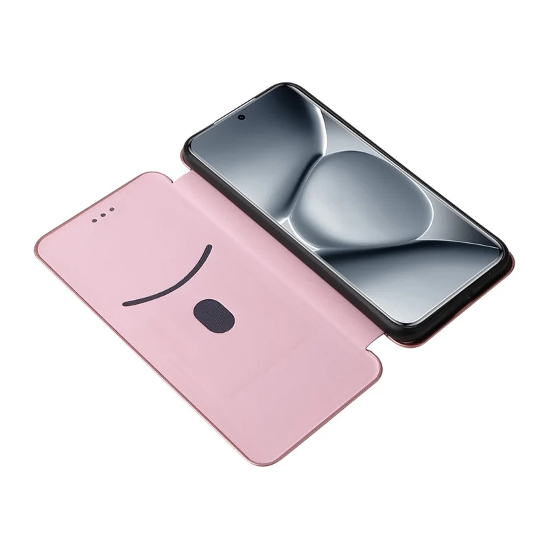 For Xiaomi Redmi Note 15 Pro+ 5G (Global)  /  Poco M8 Pro 5G Case Carbon Fiber Texture Drop-Proof PU Leather Phone Cover - Rose Gold