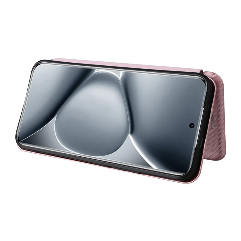 For Xiaomi Redmi Note 15 Pro+ 5G (Global)  /  Poco M8 Pro 5G Case Carbon Fiber Texture Drop-Proof PU Leather Phone Cover - Rose Gold