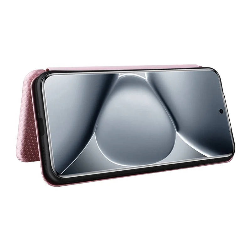 For Xiaomi Redmi Note 15 Pro+ 5G (Global)  /  Poco M8 Pro 5G Case Carbon Fiber Texture Drop-Proof PU Leather Phone Cover - Rose Gold
