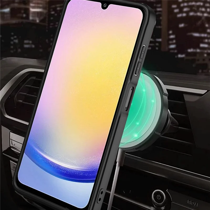 For Samsung Galaxy A37 5G Magnetic Case Rotating Kickstand TPU + PC Phone Cover - Black