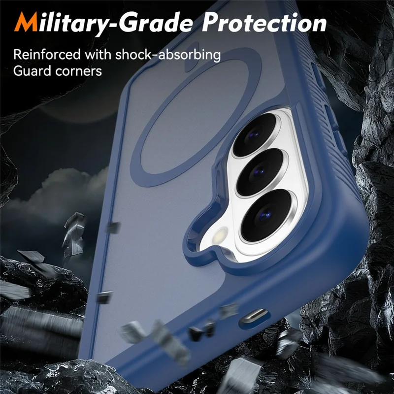 For Samsung Galaxy S26 Magnetic Phone Case Detachable 2 in 1 Translucent Matte PC TPU Back Cover - Blue