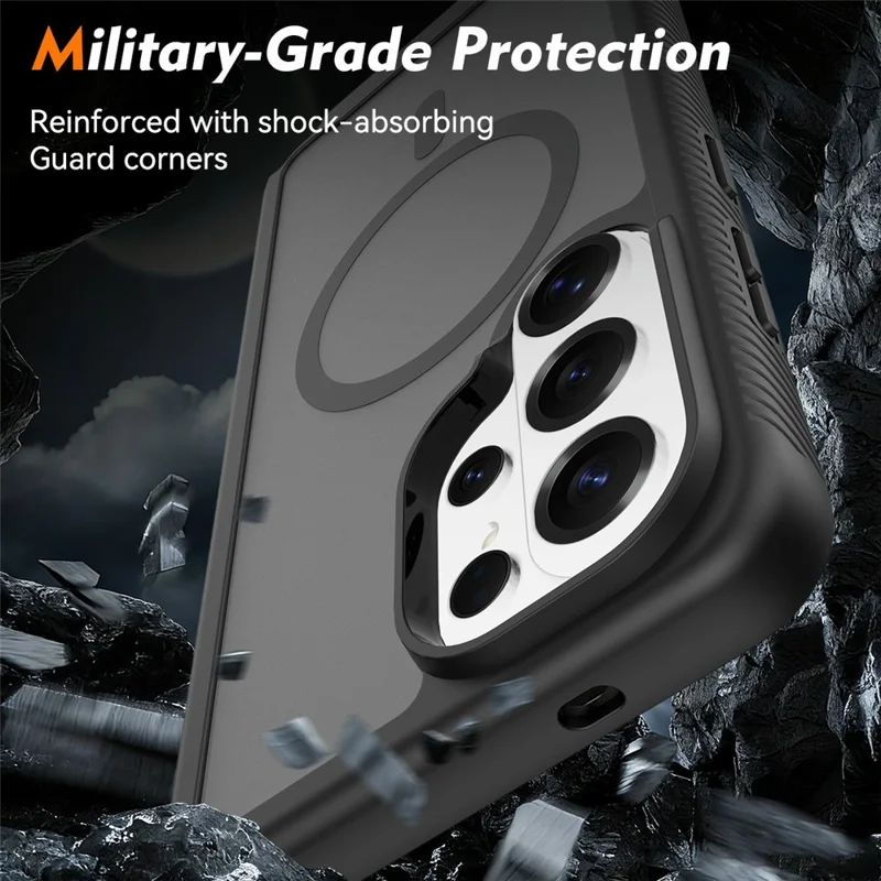 For Samsung Galaxy S26 Ultra Magnetic Phone Case Detachable 2 in 1 Translucent Matte PC TPU Back Cover - Black