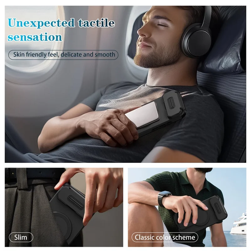 Kauf in Großmengen für iPhone Air Hülle mit Kamera-Schutz, Ständer, PC + TPU Handyhülle kompatibel mit MagSafe – Schwarz