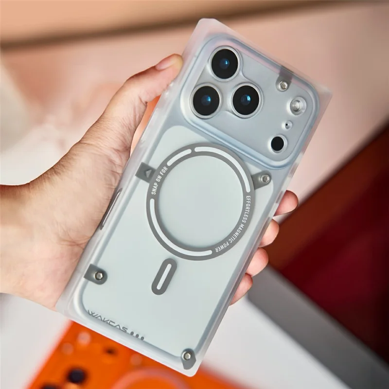 WAKCAS For iPhone 17 Pro Max Magnetic Phone Case Screw-style Matte TPU Cover Compatible with MagSafe - Orange