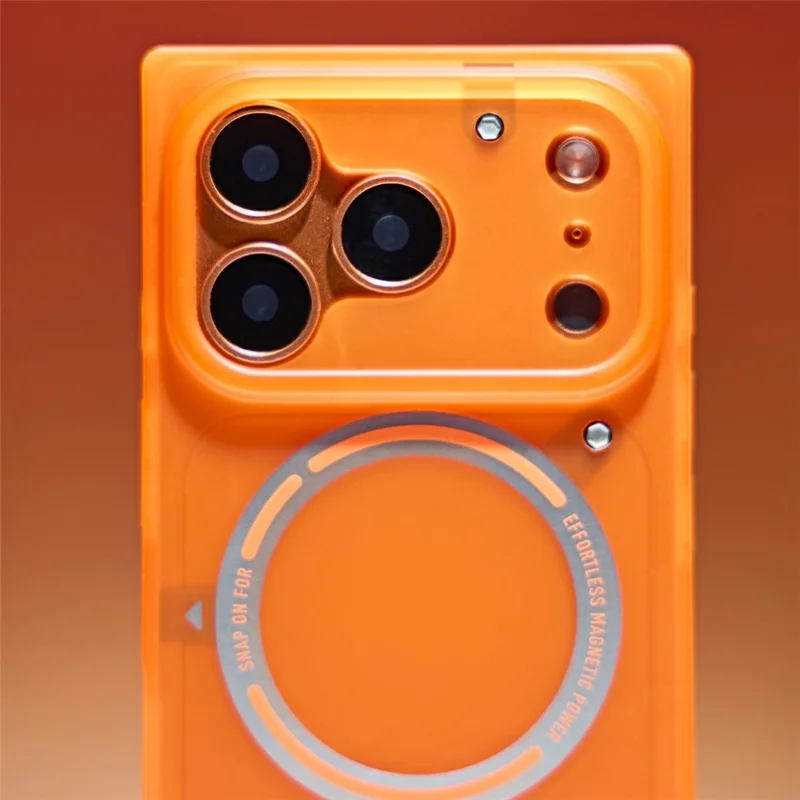 WAKCAS For iPhone 17 Pro Max Magnetic Phone Case Screw-style Matte TPU Cover Compatible with MagSafe - Orange
