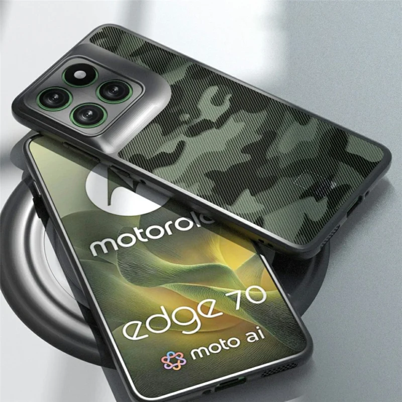 IBMRS For Motorola Edge 70 5G Case Soft TPU Frame Hard PC Back Anti-Fall Phone Cover - Artistic Camouflage