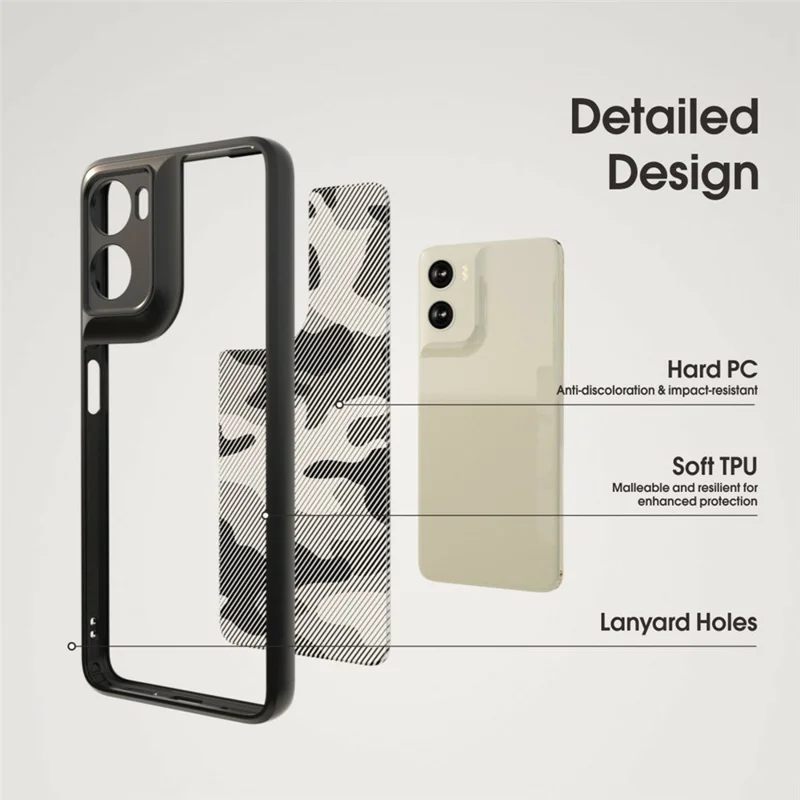 IBMRS Phone Case For Motorola Moto G67 Power 5G  /  G100 5G (2025)  /  G100s 5G  /  G57 Power 5G Soft TPU Frame Hard PC Back Anti-Fall Phone Cover - Artistic Camouflage