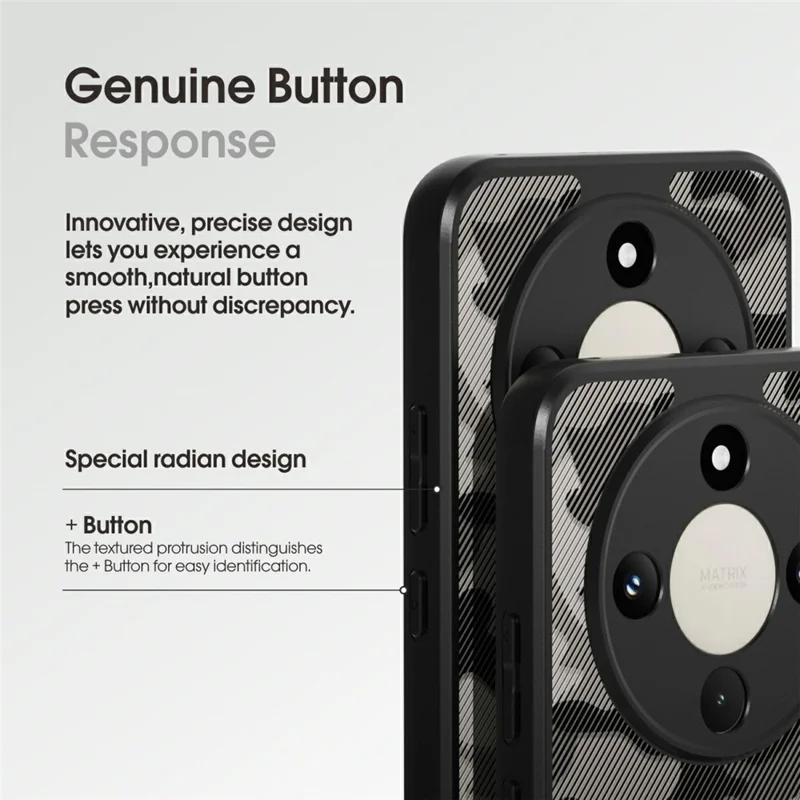IBMRS Phone Case For Honor Magic8 Lite 5G  /  X9d 5G  /  X70 5G Soft TPU Frame Hard PC Back Anti-Fall Phone Cover - Grid Camouflage