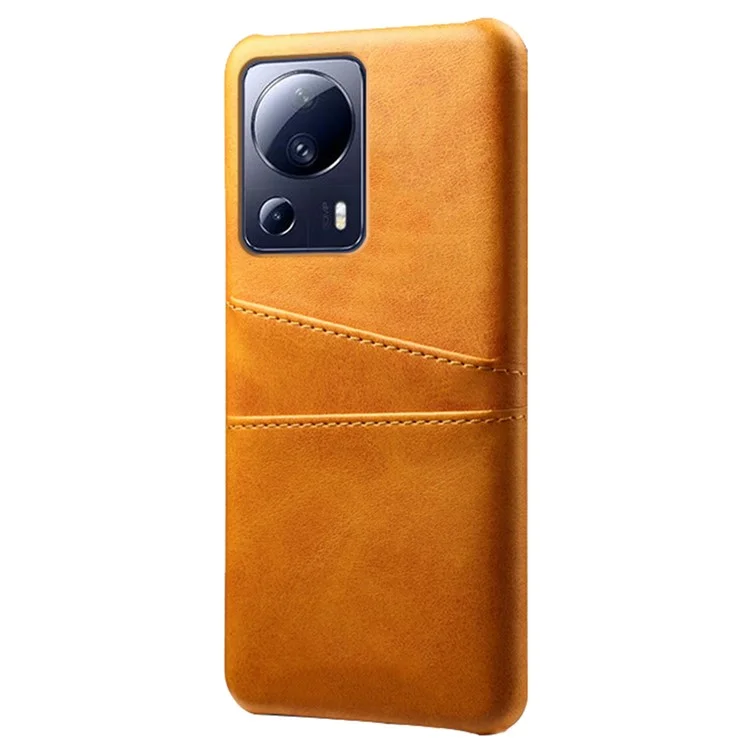 Custodia Telefonica Anti-scratch Per Xiaomi Civi 2 5G / 12 Lite NE 5G, Slot a Doppia Scheda pe Coperchio PC PC Rivestito in Pelle PU - Arancia
