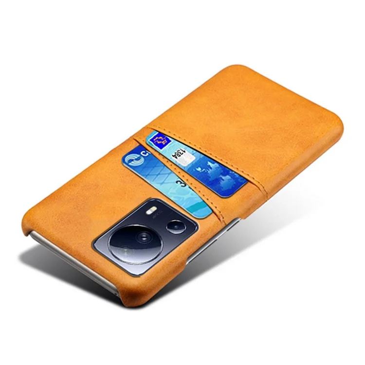 Custodia Telefonica Anti-scratch Per Xiaomi Civi 2 5G / 12 Lite NE 5G, Slot a Doppia Scheda pe Coperchio PC PC Rivestito in Pelle PU - Arancia