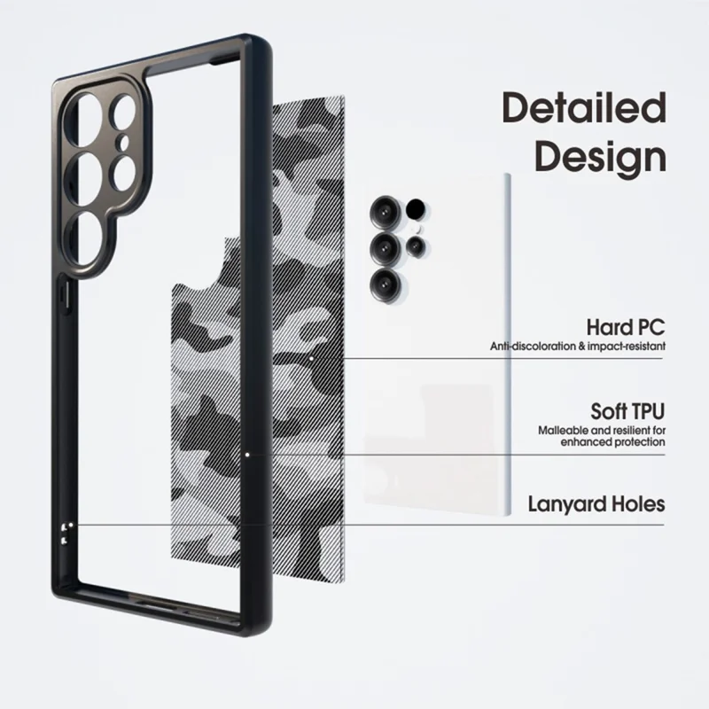 IBMRS For Samsung Galaxy S26 Ultra Case Soft TPU Frame Hard PC Back Anti-Fall Phone Cover -  Artistic Camouflage