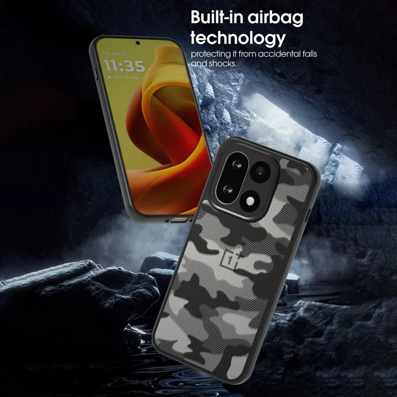 IBMRS For OnePlus 15 5G Case Soft TPU Frame Hard PC Back Anti-Fall Phone Cover -  Artistic Camouflage