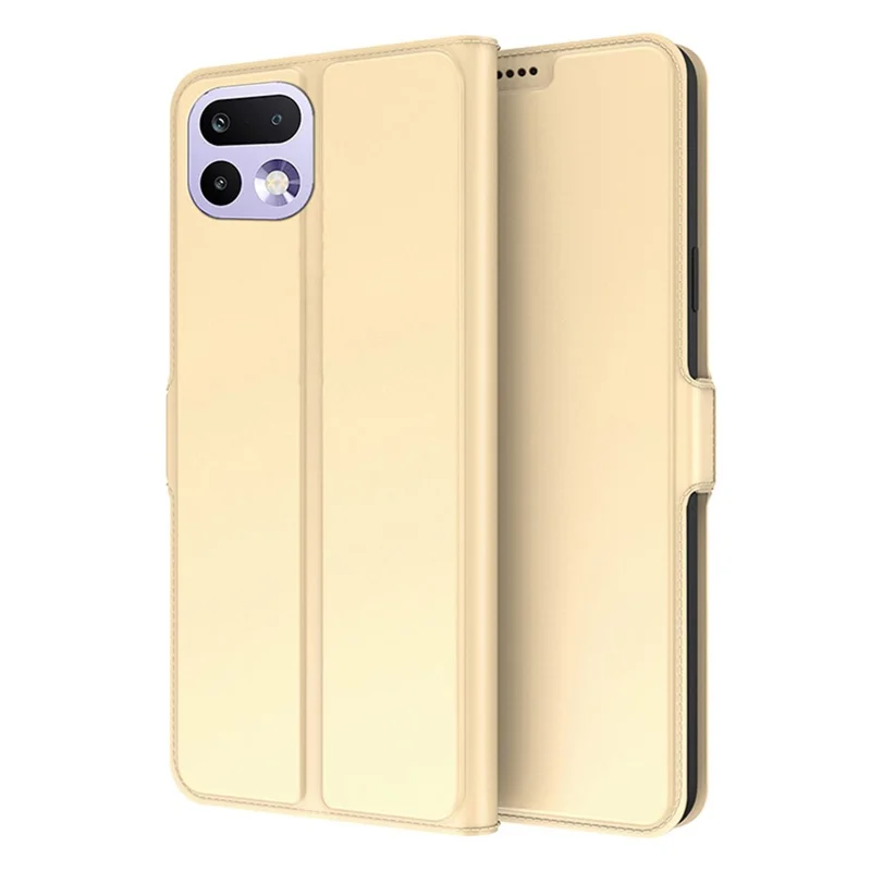 For Realme 16 Pro+ 5G Case Shockproof TPU Inner Shell Leather Phone Cover Card Slot - Gold