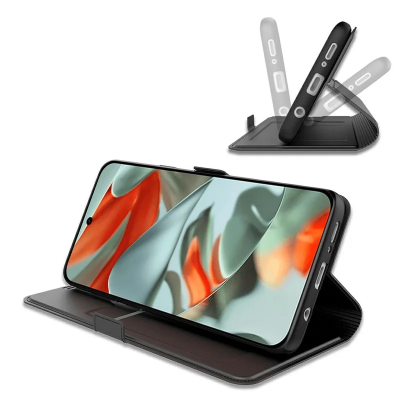 For Google Pixel 10a Case Shockproof TPU Inner Shell Leather Phone Cover Card Slot - Black